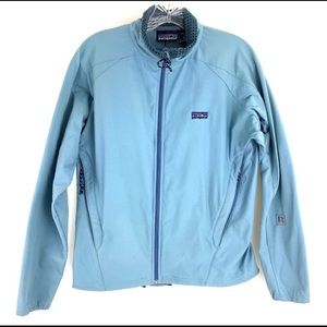 Patagonia Women’s waterproof rain jacket, medium, blue
